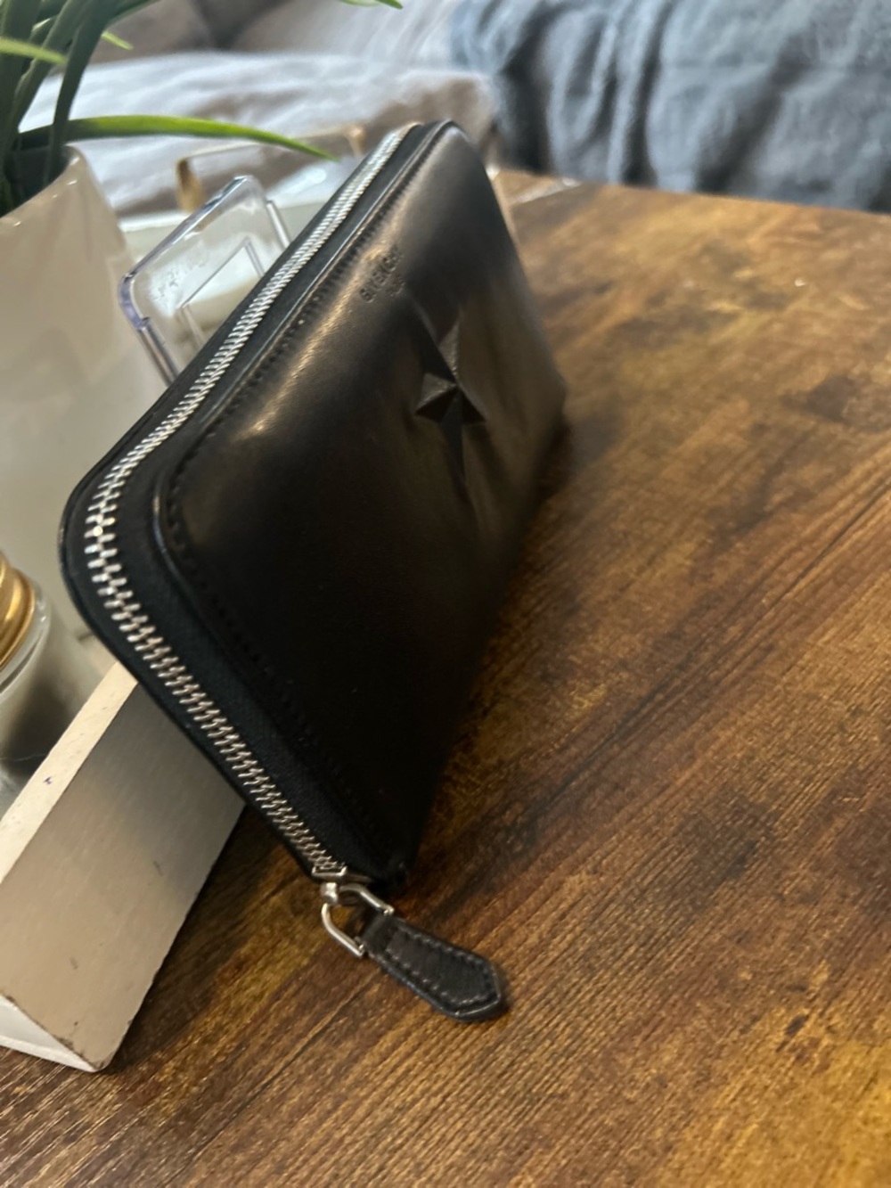 Givenchy Black Embossed Star Leather Long Zip Around Wallet — NWT - Picture 4 of 16
